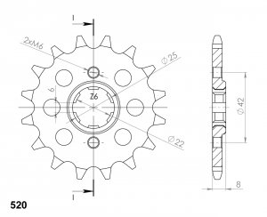 Priekinė žvaigždė SUPERSPROX CST-281:14 14T, 520