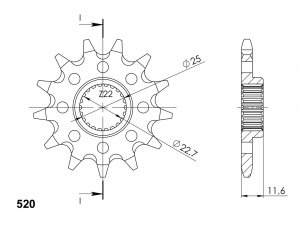 Priekinė žvaigždė SUPERSPROX CST-3221:11 11T, 520