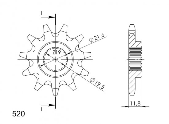 Priekinė žvaigždė SUPERSPROX CST-3222:11 11T, 520