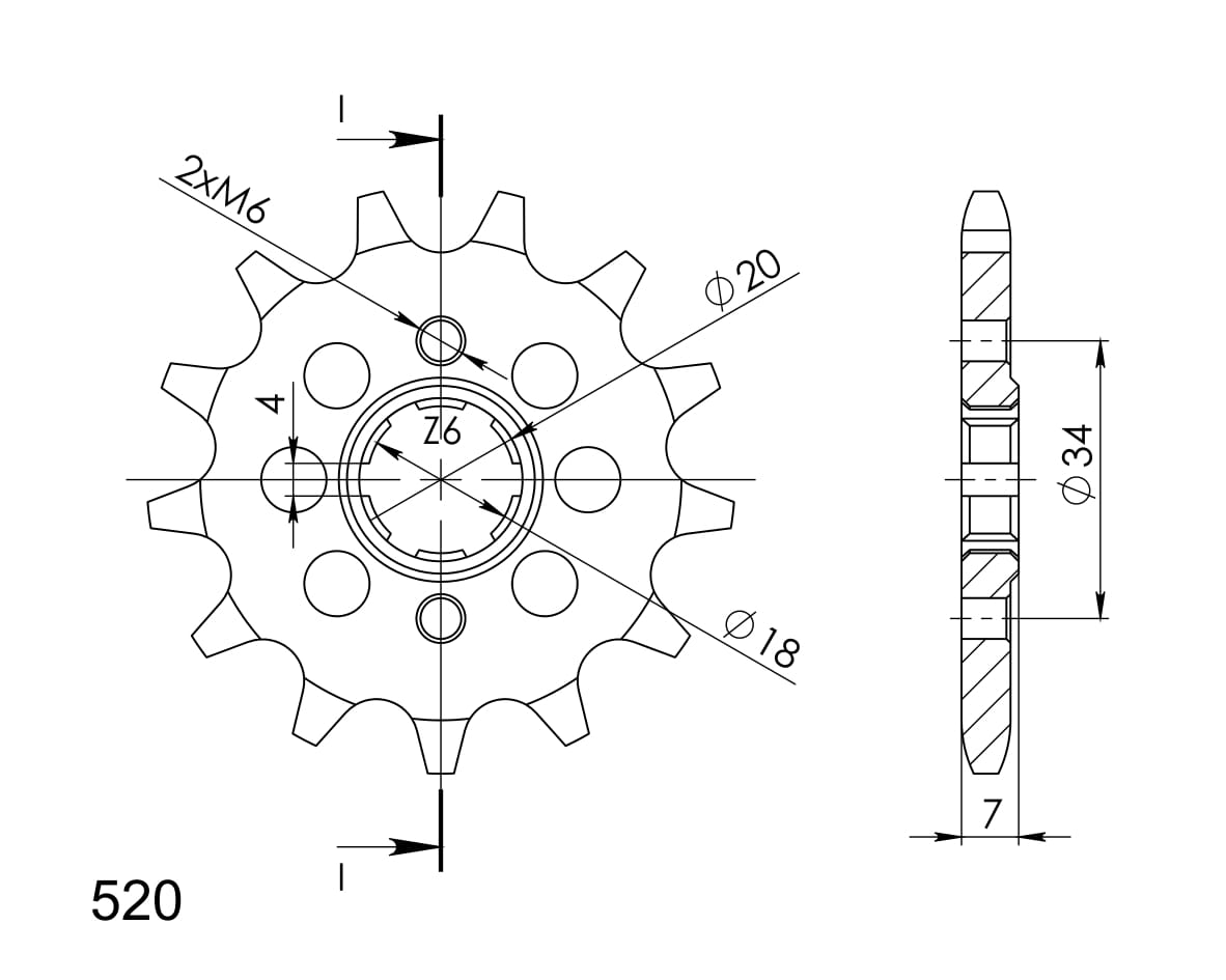 Priekinė žvaigždė SUPERSPROX CST-329:13 13T, 520