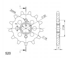 Priekinė žvaigždė SUPERSPROX CST-329:13 13T, 520