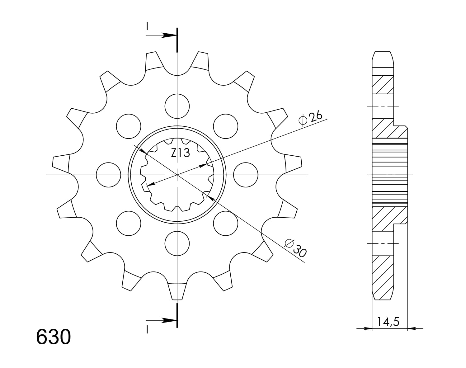 Priekinė žvaigždė SUPERSPROX CST-335:15 15T, 630