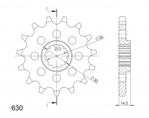 Priekinė žvaigždė SUPERSPROX CST-335:15 15T, 630