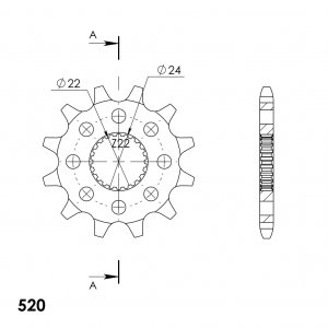 Priekinė žvaigždė SUPERSPROX CST-394:12 12T, 520