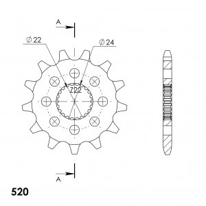 Priekinė žvaigždė SUPERSPROX CST-394:13 13T, 520