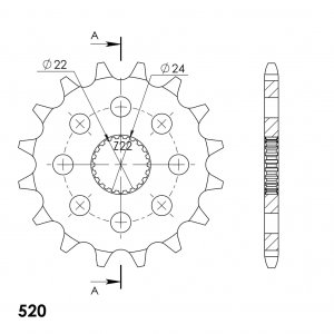 Priekinė žvaigždė SUPERSPROX CST-394:16 16T, 520