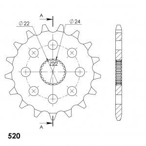 Priekinė žvaigždė SUPERSPROX CST-394:17 17T, 520