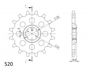 Priekinė žvaigždė SUPERSPROX CST-507:13 13T, 520