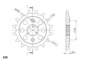 Priekinė žvaigždė SUPERSPROX CST-512:15 15T, 520