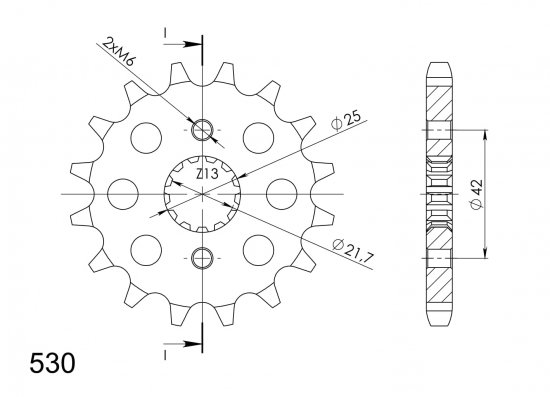 Priekinė žvaigždė SUPERSPROX CST-513:17 17T, 530