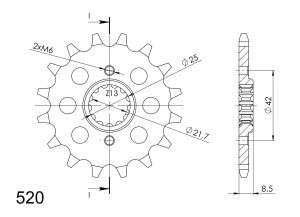 Priekinė žvaigždė SUPERSPROX CST-516:16 16T, 520