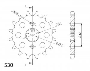 Priekinė žvaigždė SUPERSPROX CST-519:16 16T, 530