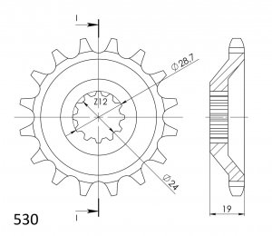 Priekinė žvaigždė SUPERSPROX CST-527:17 17T, 530