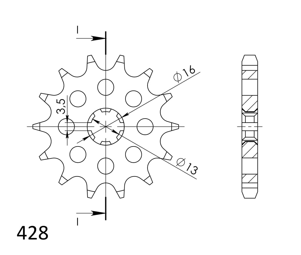 Priekinė žvaigždė SUPERSPROX CST-542:13 13T, 428