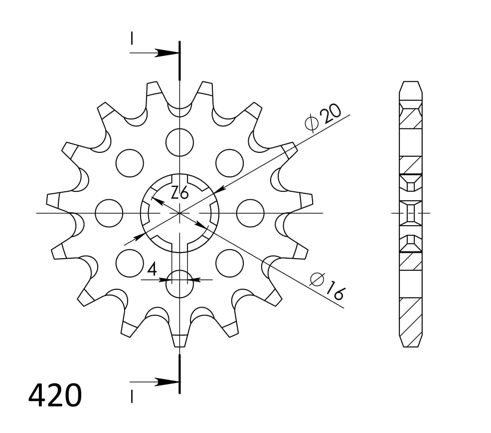 Priekinė žvaigždė SUPERSPROX CST-546:12 12T, 420