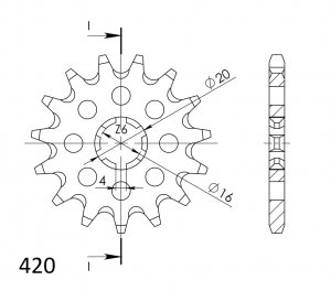 Priekinė žvaigždė SUPERSPROX CST-546:12 12T, 420