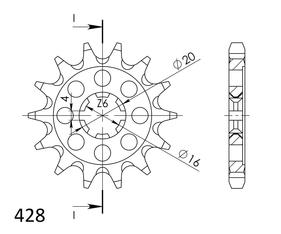 Priekinė žvaigždė SUPERSPROX CST-555:13 13T, 428