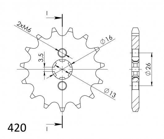 Priekinė žvaigždė SUPERSPROX CST-563:10 10T, 420