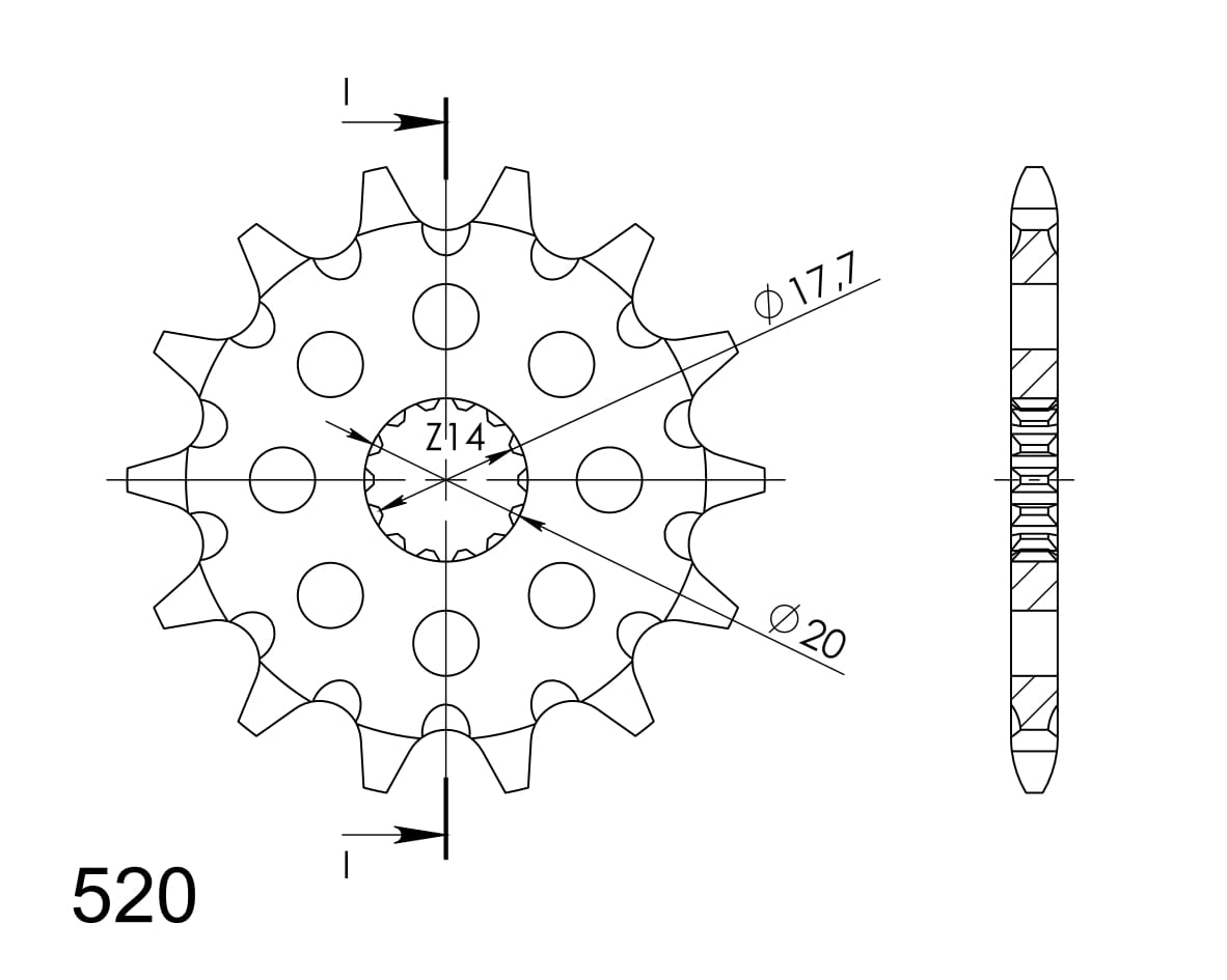 Priekinė žvaigždė SUPERSPROX CST-564:12 12T, 520