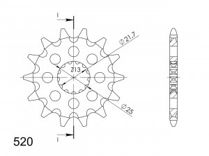 Priekinė žvaigždė SUPERSPROX CST-565:12 12T, 520