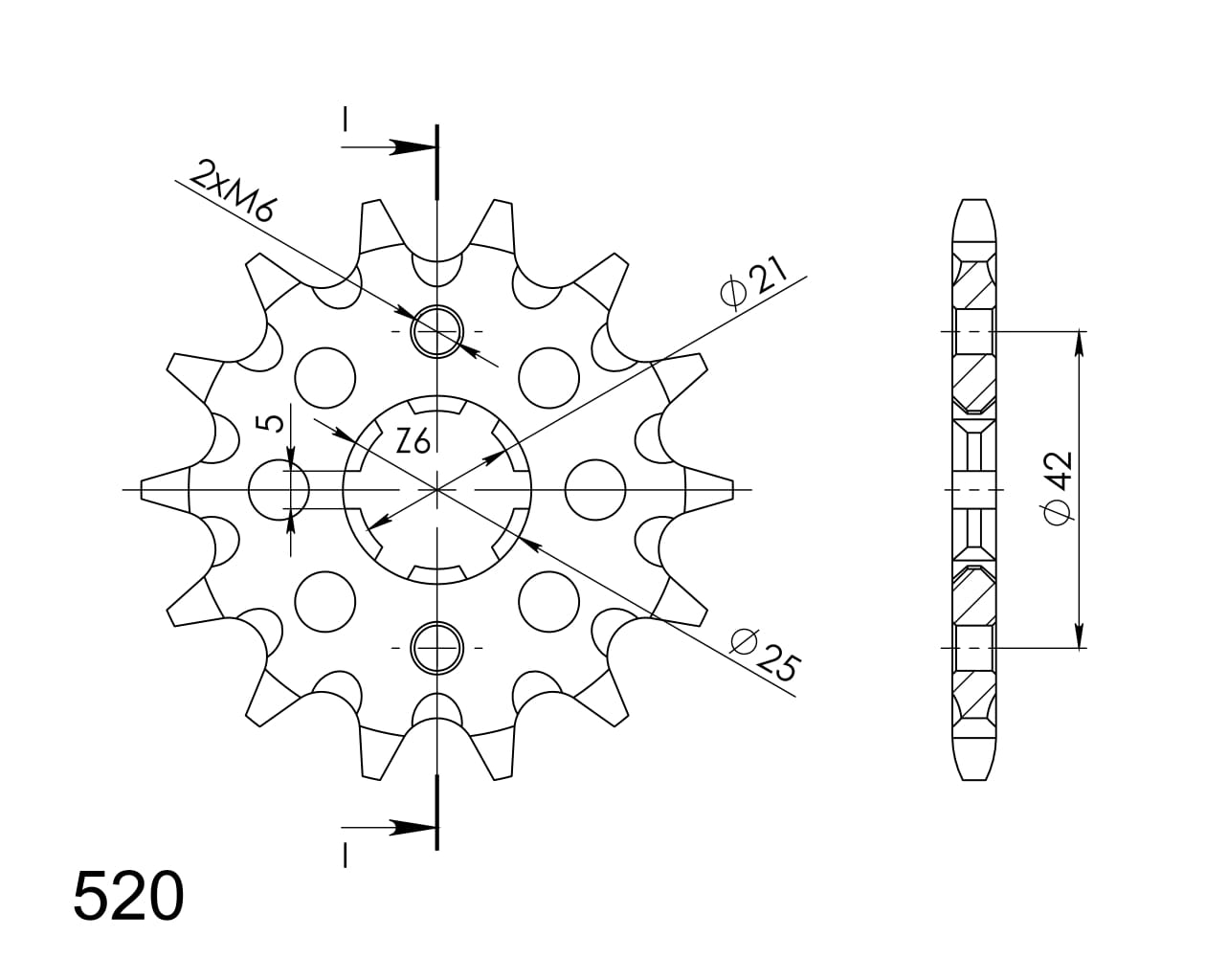 Priekinė žvaigždė SUPERSPROX CST-569:13 13T, 520