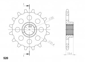 Priekinė žvaigždė SUPERSPROX CST-577:15 15T, 520