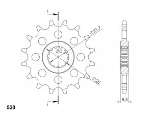 Priekinė žvaigždė SUPERSPROX CST-578:15 15T, 520