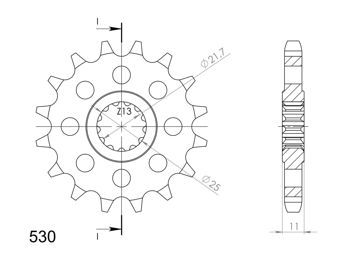 Priekinė žvaigždė SUPERSPROX CST-580:16 16T, 530