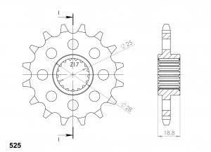 Priekinė žvaigždė SUPERSPROX CST-704:17 17T, 525