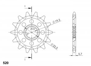 Priekinė žvaigždė SUPERSPROX CST-825:13 13T, 520