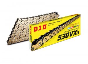 VX series X-Ring chain D.I.D Chain 530VX3 , 122 narelių ilgio , auksas-juoda spalvos