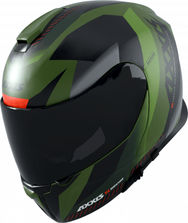 FLIP UP helmet AXXIS GECKO SV ABS shield f6 matt green , M dydžio skirtas APRILIA RX 125 (2008>)