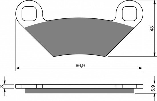 Stabdžių trinkelės GOLDFREN K5 skirtas ATV POLARIS Sportsman 800