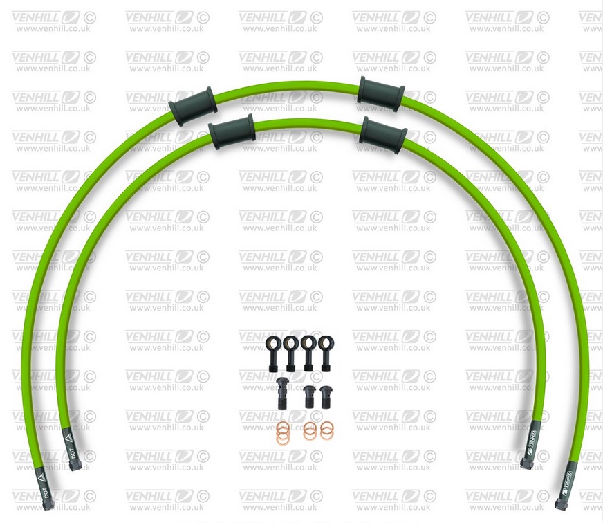CROSSOVER Front brake hose kit Venhill SUZ-6020FB-GR POWERHOSEPLUS (2 žarnelės rinkinyje) Green hoses, black fittings