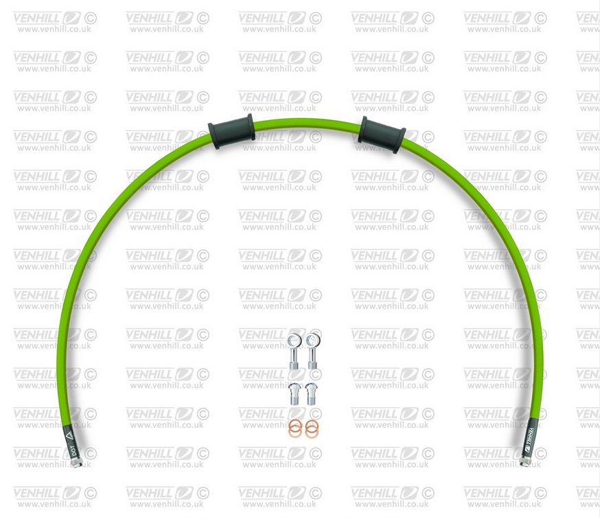 Sankabos žarnelės rinkinys Venhill KAW-7001C-GR POWERHOSEPLUS (1 žarnelė rinkinyje) Green hoses, chromed fittings