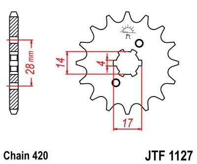 Priekinė žvaigždė JT JTF 1127-12 12T, 420