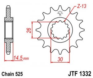 Priekinė žvaigždė JT JTF 1332-16 16T, 525