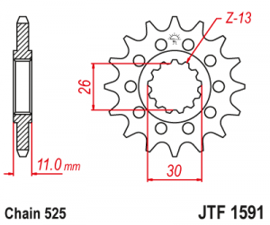 Priekinė žvaigždė JT 16T, 525