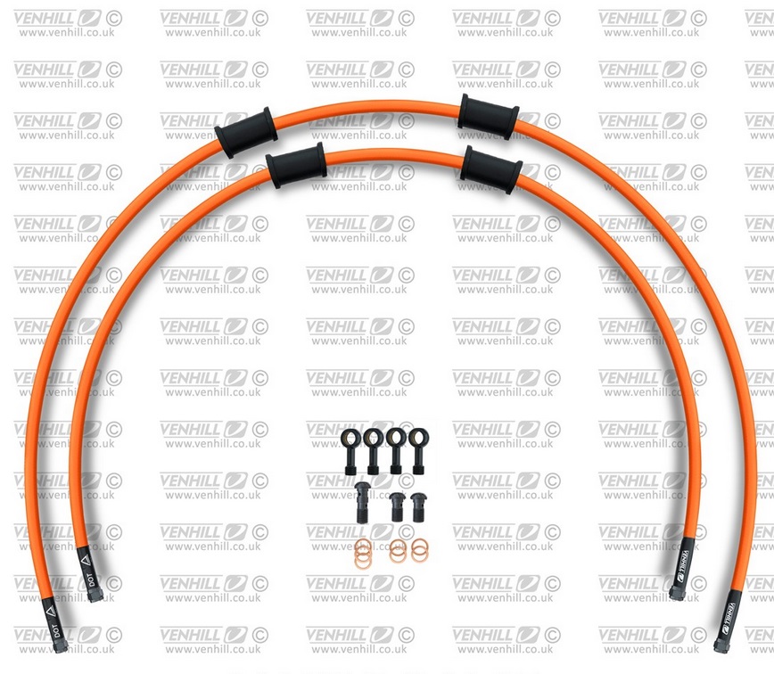 CROSSOVER Front brake hose kit Venhill SUZ-6020FB-OR POWERHOSEPLUS (2 žarnelės rinkinyje) Orange hoses, black fittings