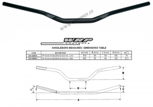 Vairas WRP AMERICA , d28,6mm standartinio aukščio , juodos spalvos