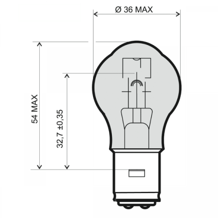 Lemputė RMS 246510311 12V 35/35W, S2 BA20D , baltos spalvos