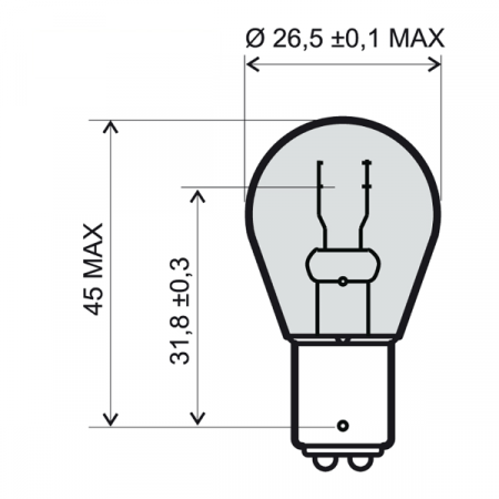 Lamp RMS 246510371 12V 21/5W, BAY15D , raudonos spalvos