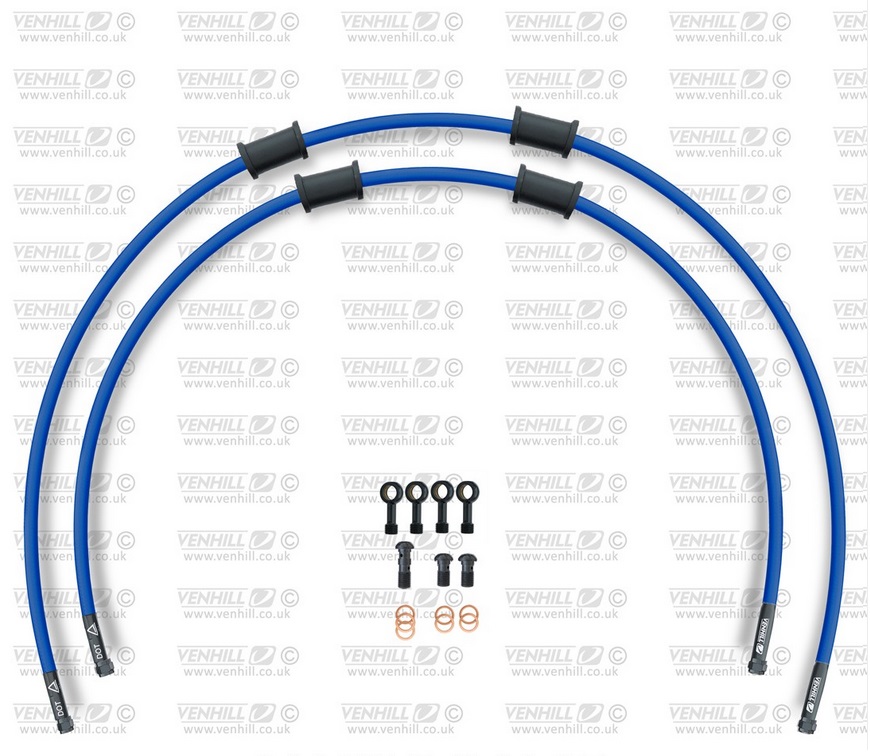 CROSSOVER Front brake hose kit Venhill SUZ-6020FB-SB POWERHOSEPLUS (2 žarnelės rinkinyje) Solid blue hoses, black fittings